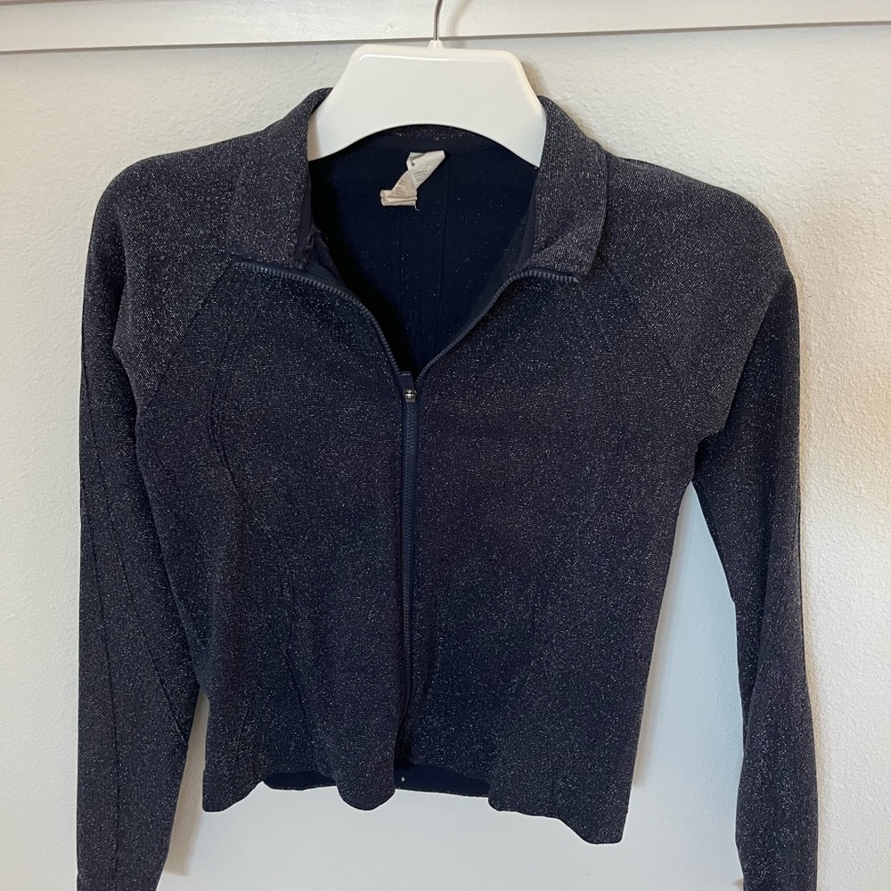 Fabletics Sparkly Blue Zip-Up Jacket